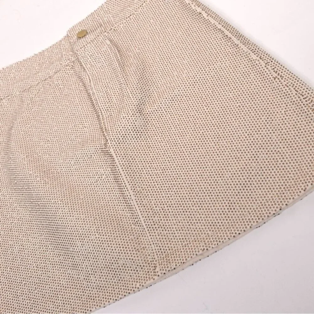 TRIARCHY Ms.Triarchy Crystal Embellished Denim Mini Skirt ORGANIC COTTON Size 24